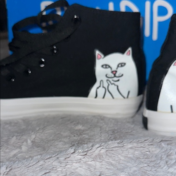 RIPNDIP Black and White High-Top Sneakers Size 6 - Picture 2 of 6